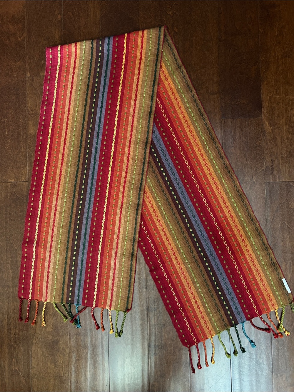 Woven Multicolored Striped Runner for Kitchen Table, Perfect for Summer
